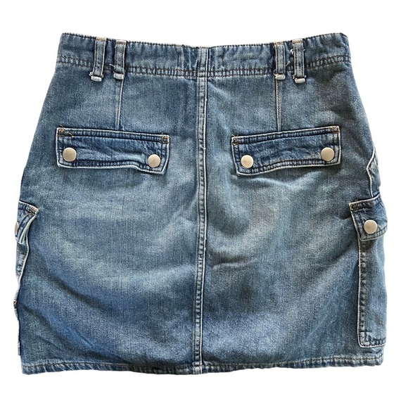Free People Cargo Avenue Denim Utility Mini Skirt size 29 - Picture 7 of 8